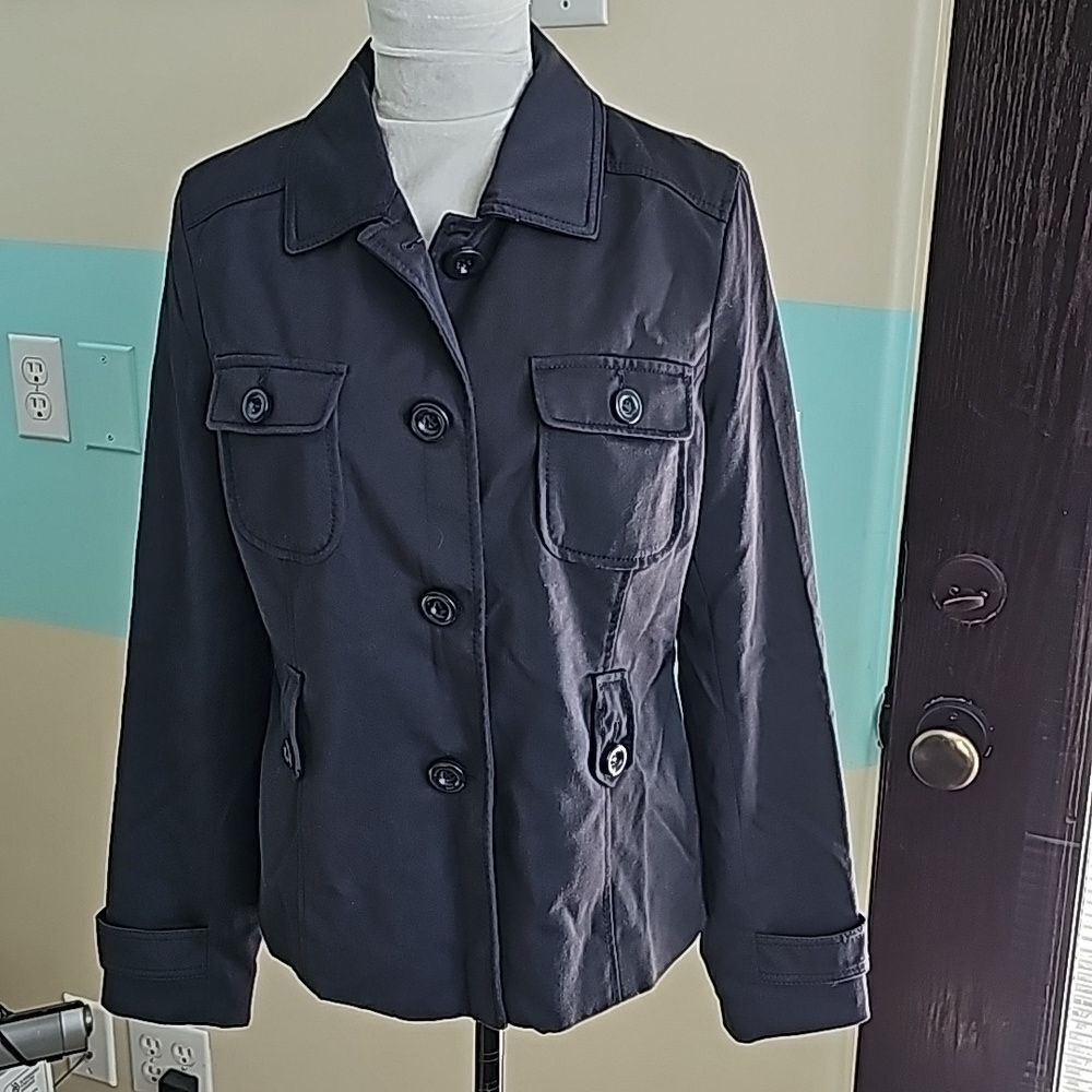 Apostrophe Lightweight Button Front Lined Long Sl… - image 2